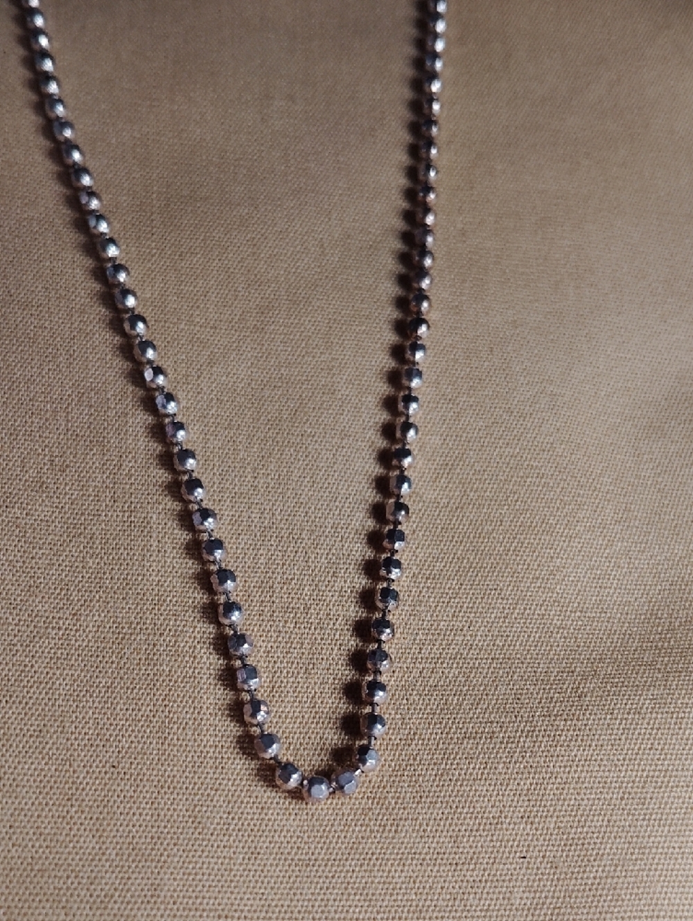 🛑 FIRM PRICE 🛑ITALIAN STERLING, MIRRORED BEADED 16" CHAIN. ADDED -3-PENDANTS.